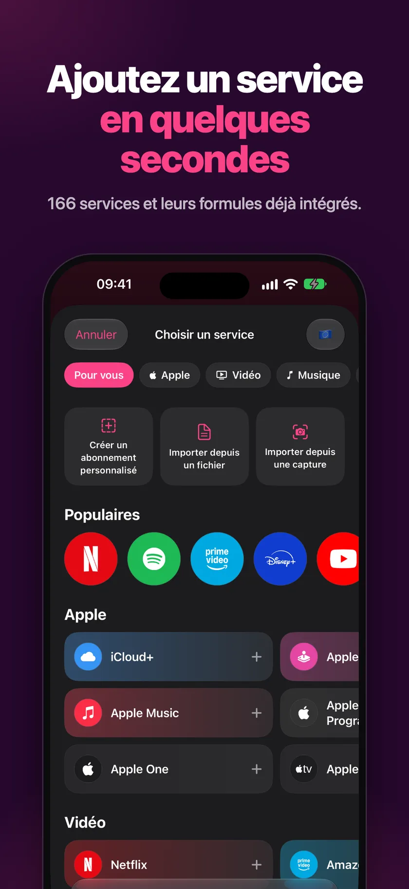 Catalogue de services et leurs formules